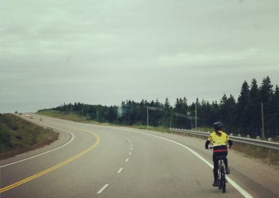 Bev driving for miles and miles at the 2015 cross province bike ride (2015)