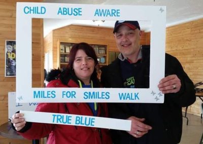 Conetta and Wally (True Blue) bring awareness to the Burin Peninsula while organizing annual Miles for Smiles walks in the area (2017)