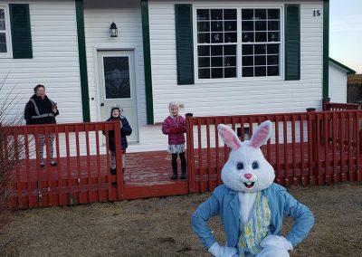 During covid, Easter Bunny visited many street between South River and Torbay, in place of the annual walk (2020)